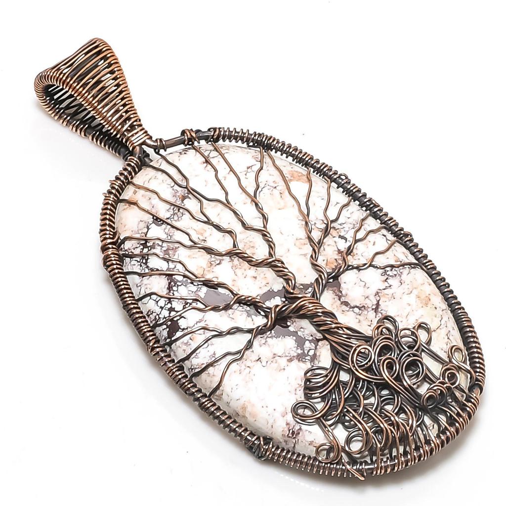 Tree OF Life Wild Horse Pendant Gemstone Jewelry, 999 Copper Wire Wrapped Handmade Pendant, Latest Design Jewelry