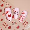 Redanco5D Valentinstag Feurige Rote Lippen 3D Nagelaufkleber