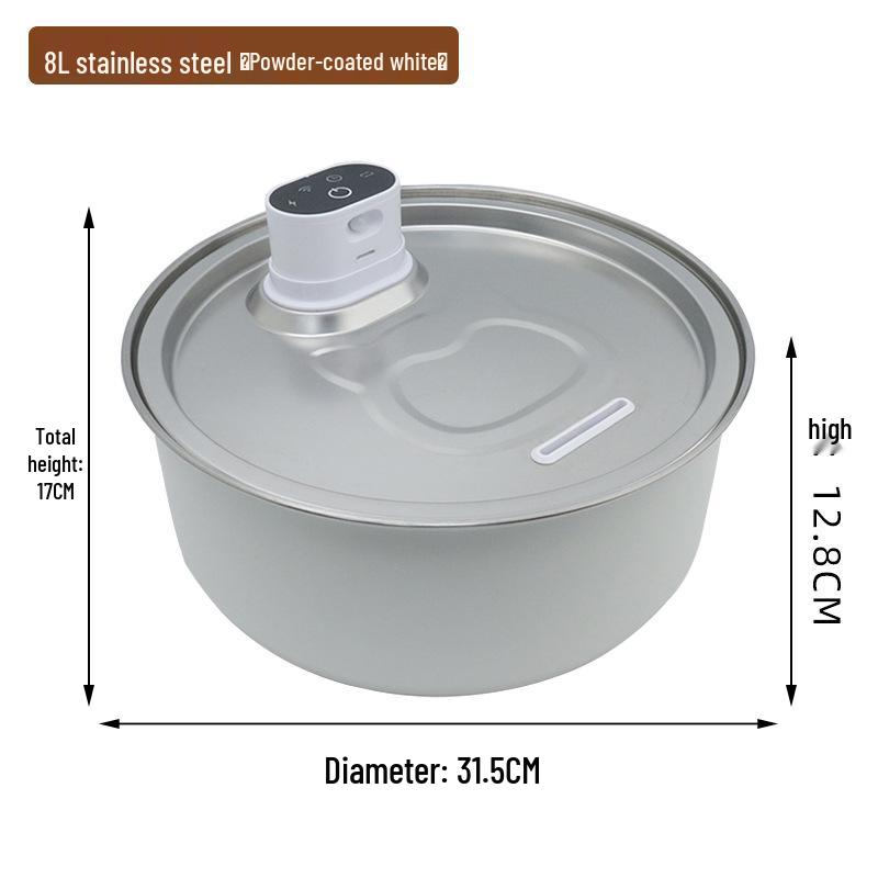 8L Stainless Steel Cat Water Fountain with Smart Sensor