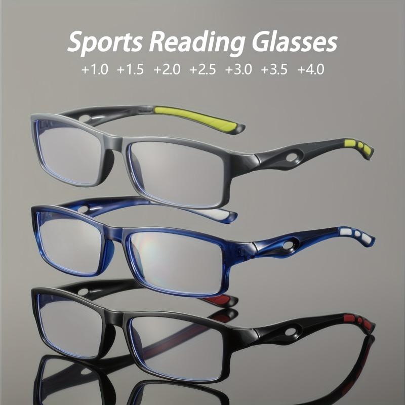 

Набор из 3 штук 100 ~ +400 Спортивные очки для чтения для мужчин Повседневные очки для пресбиопии с защитой от синего света с диоптриями +4.0