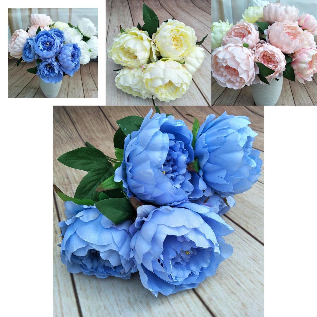 Elegant Fake Peony Bloom Wedding Centerpiece With Realistic Silk Petals For Home And Photography