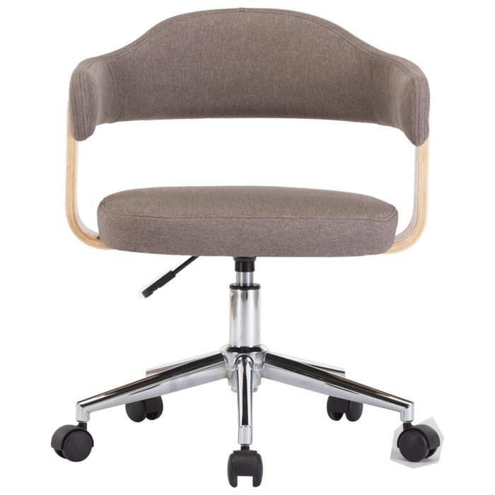 VidaXL Chaise Pivotante de Salle à Manger Chaise à Dîner Siège de Cuisine Chaise de Repas Intérieur Maison Taupe Tissu Bois 287420