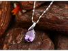 Zhenrong Imitation Brazilian Amethyst Teardrop Angel's Tear White Copper Pendant
