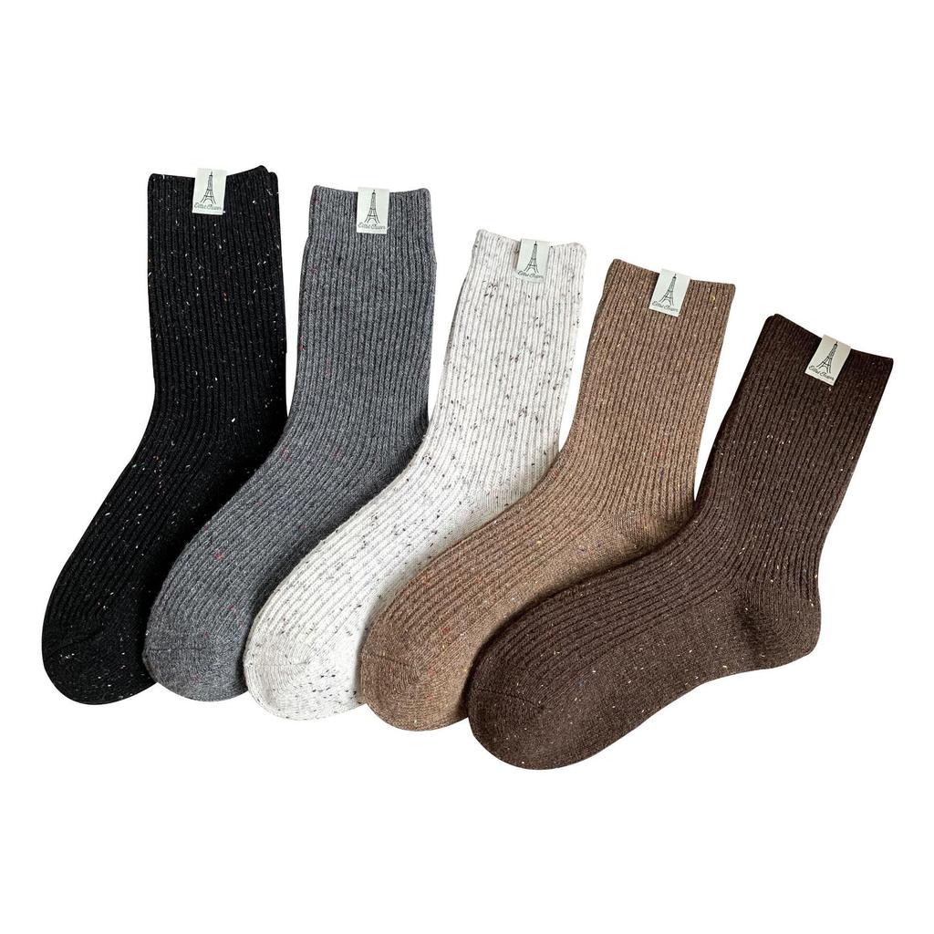 Women's Thickened Mid-Calf Cashmere Wool Socks - Warm Winter Dot Pattern