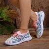 Fashion European American Casual Women's Shoes 2024 Autumn New Breathable Mesh Fabric Color Blocked Wear-resistant Casual Sports Shoes
