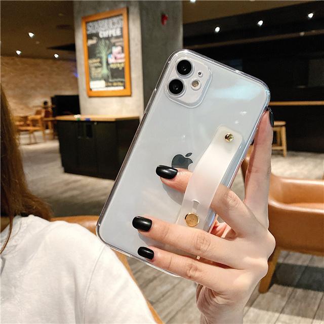 

Флуоресцентный прозрачный силиконовый чехол для телефона для iPhone 12 11 Pro XR XS Max 13 Mini 7 8 Plus SE2, мягкий ремешок из ТПУ, чехол-подставка For iPhone 13