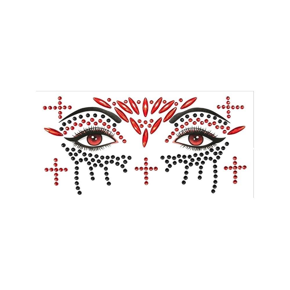 Rhinestone Face Eye Jewels Sticker 3D Face Gem Sticker Crystal Tattoo Sticker Halloween Party