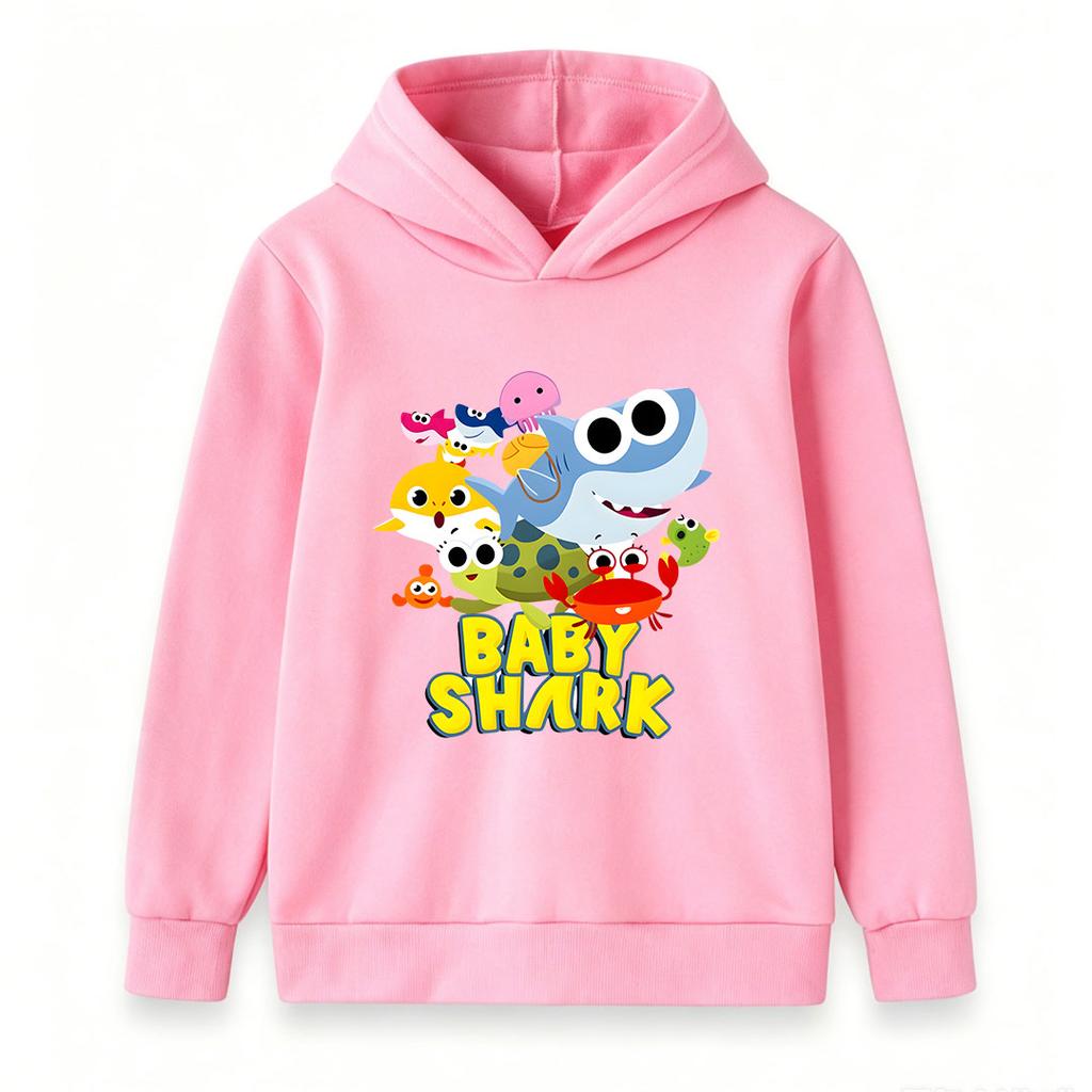 Toddler Kids Boys Girls Hoodie, Cute Baby Shark Ocean Family Friends Printed Casual Pullover Sweatshirt for Daily Wear and Holiday Gift for