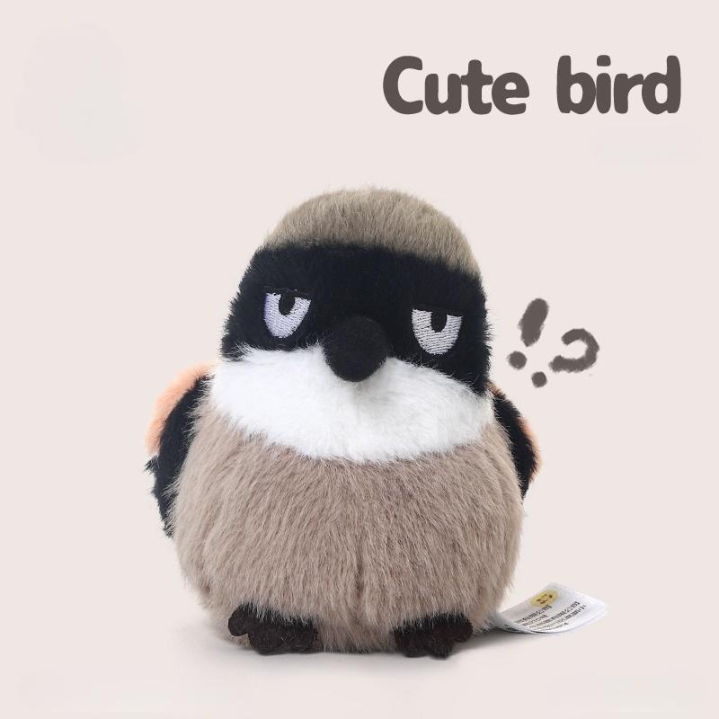 11cm Cartoon Lustige Vogelserie Plüschtiere Weich Niedlich Dschungel Braunrückiger Würger Kuscheltiere Perfekte Geburtstagsgeschenke für Kinder