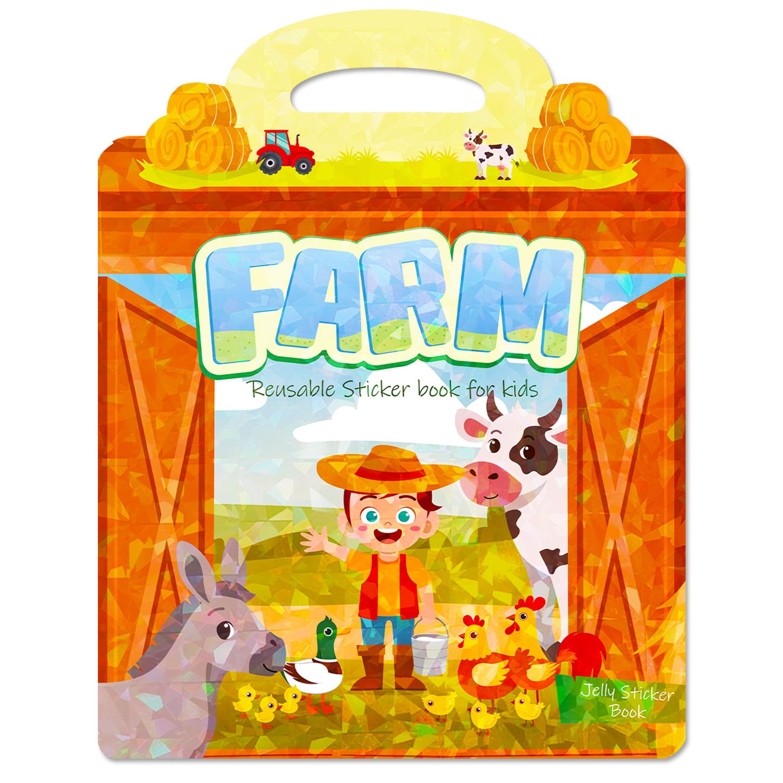 

Портативная детская творческая самодельная познавательная ферма Ветряное просвещение Раннее образование Интеллектуальное развитие Повторяющаяся наклейка Желе Наклейка Книга