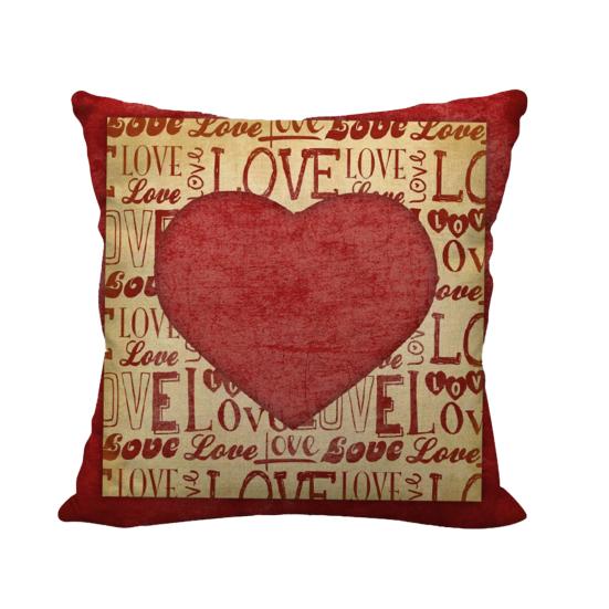 Pillow Case Comfortable Feeling Decorative Dustproof Stylish Love Cushion Cover Happy Valentine's Day Decoration for Bedroom