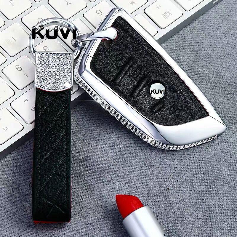 Diamond Leather Car Key Case Cover Key Cover Case For Bmw X5 F15 X6 F16 G30 7 Series G11 X1 F48 F39 Car Shell Car-Styling
