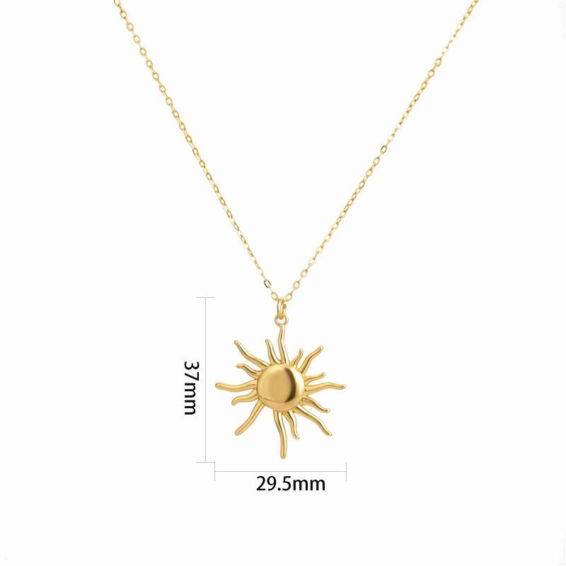 Colar Brilho Metálico Série Sol de Cobre - Corrente para Clavícula em Ouro 18k