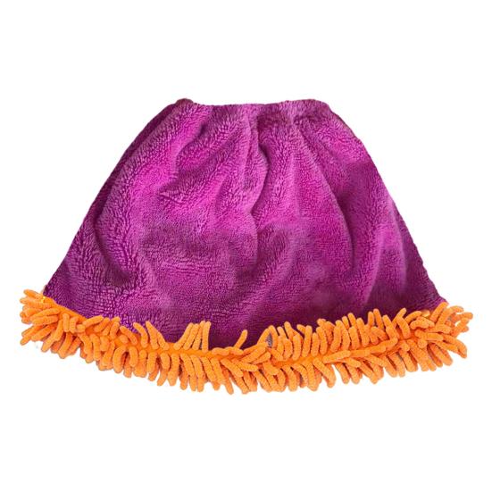 Coral Velvet Broom Cover Quick Drying High Water Absorption Elastic Closure Snap-Fit