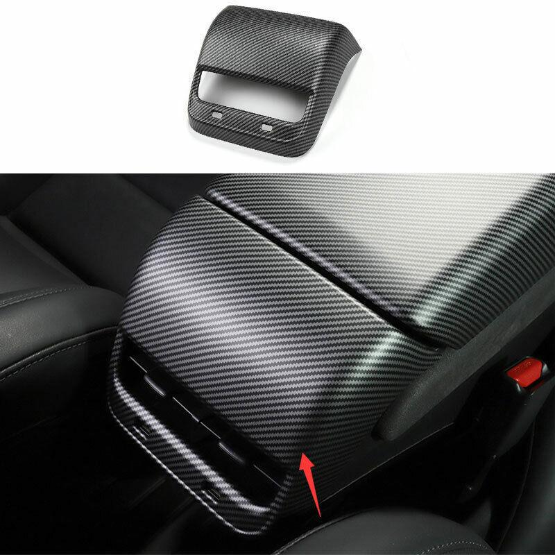 For Tesla Model 3 17- Matte Carbon Fiber Back Row Air Outlet Vent Cover Trim