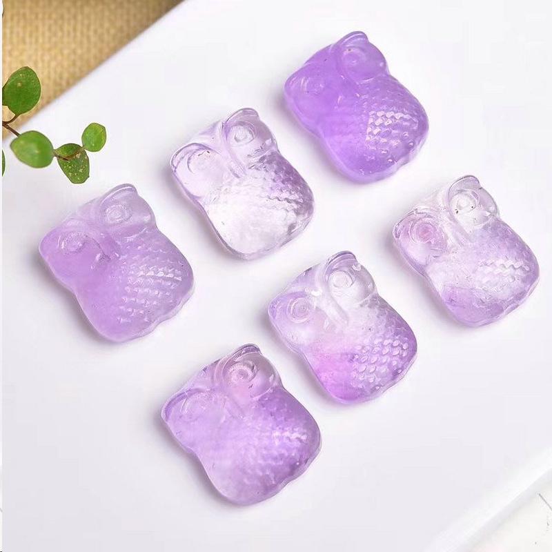 Amethyst Butterfly Flower Charm: Buddha, Nine-Tailed Fox, Cat, Rabbit, Crystal Bear Pendant