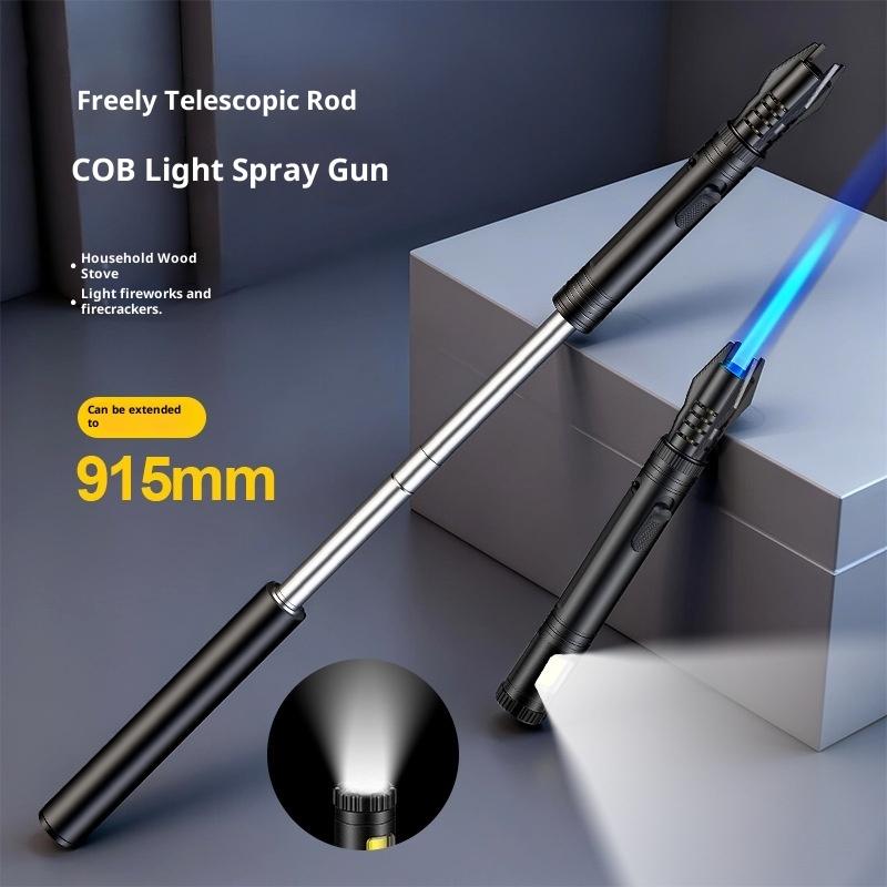 BBQ Barbecue Candle Lengthening Powerful Metal Gas Lighter Windproof Turbo Kitchen Torch Cigar Smoking Accessories Flashlight