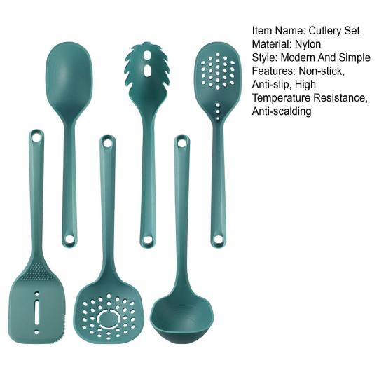Nylon Kochutensilien-Set Hitzebeständig Nudelheber Löffel und tiefer Suppenschöpfer BPA-frei Lebensmittelqualität Kochutensilien mit Aufhängelöchern