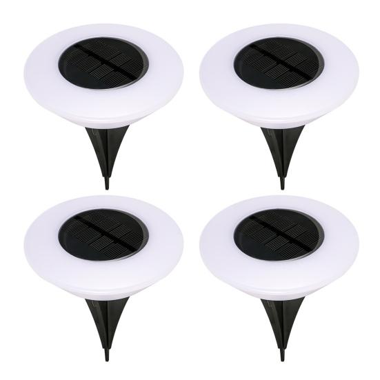 4 Pcs Solar Ground Lights Waterproof Outdoor Landscape Lights LED Lawn Lamp with Stake for Pathway Garden Yard Deck Decor