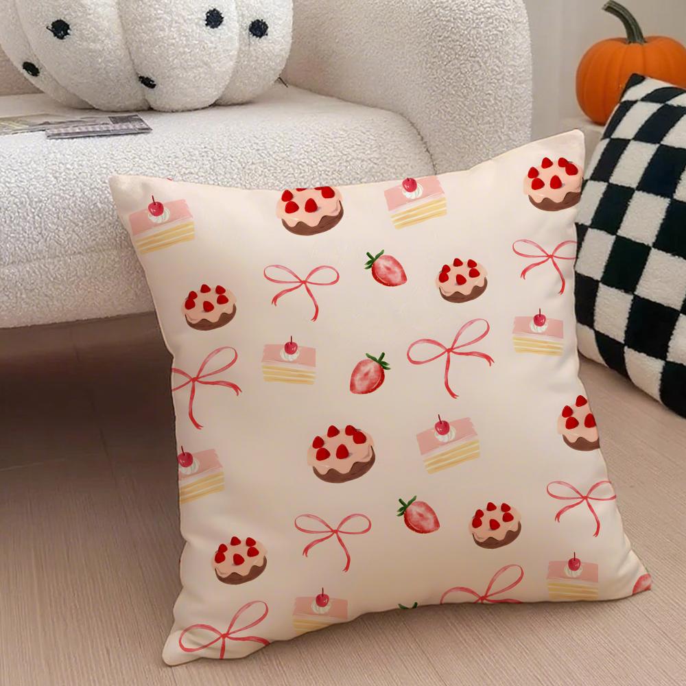 Donut Cushion Cover Linen Pillow Case Soft Breathable Protective Couch Room Decoration