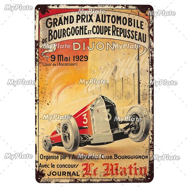 24 Heures Du Mans Metal Sign Vintage Plaque Tin Sign Wall Decor For Bar Pub Metal Crafts Retro Racing Car Poster Custom