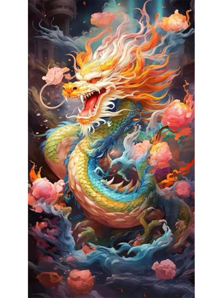 DIY 5D Diamond Drawing Cartoon Dream Dragon Flower Diamond Drawing Embroidery Set Sales Handmade Home Decoration Gifts