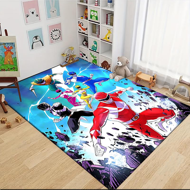 1Pc Power Rangers Teamup Carpet Rug Customizable Soft Washable Antislip Home Living Room Sofa Mats Personalized Rug 0917261