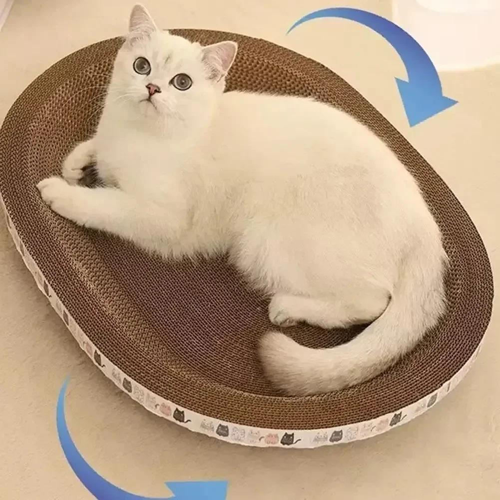 1/2 PCS Cat Scratching Board Nest Combo Wear-resistant Corrugated Cardboard Oval Design Protect Furniture Pet Toy Accessory