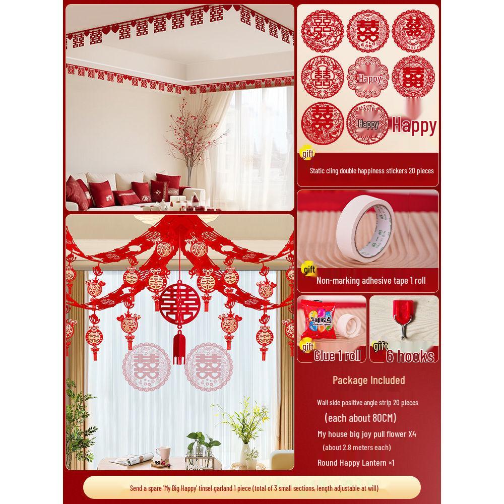 Complete Wedding Decoration Set: Bride's Room, Groom's New Home & Living Room Ceiling