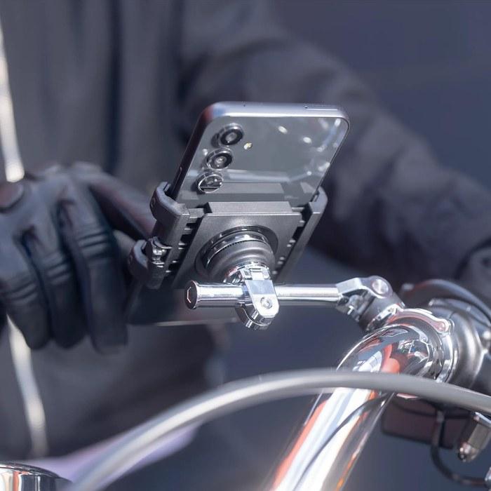 SP CONNECT Moto Mount 3D 1/5 Chrome Finish SPC+ | Motorcycle Phone Holder | 52878 Silver