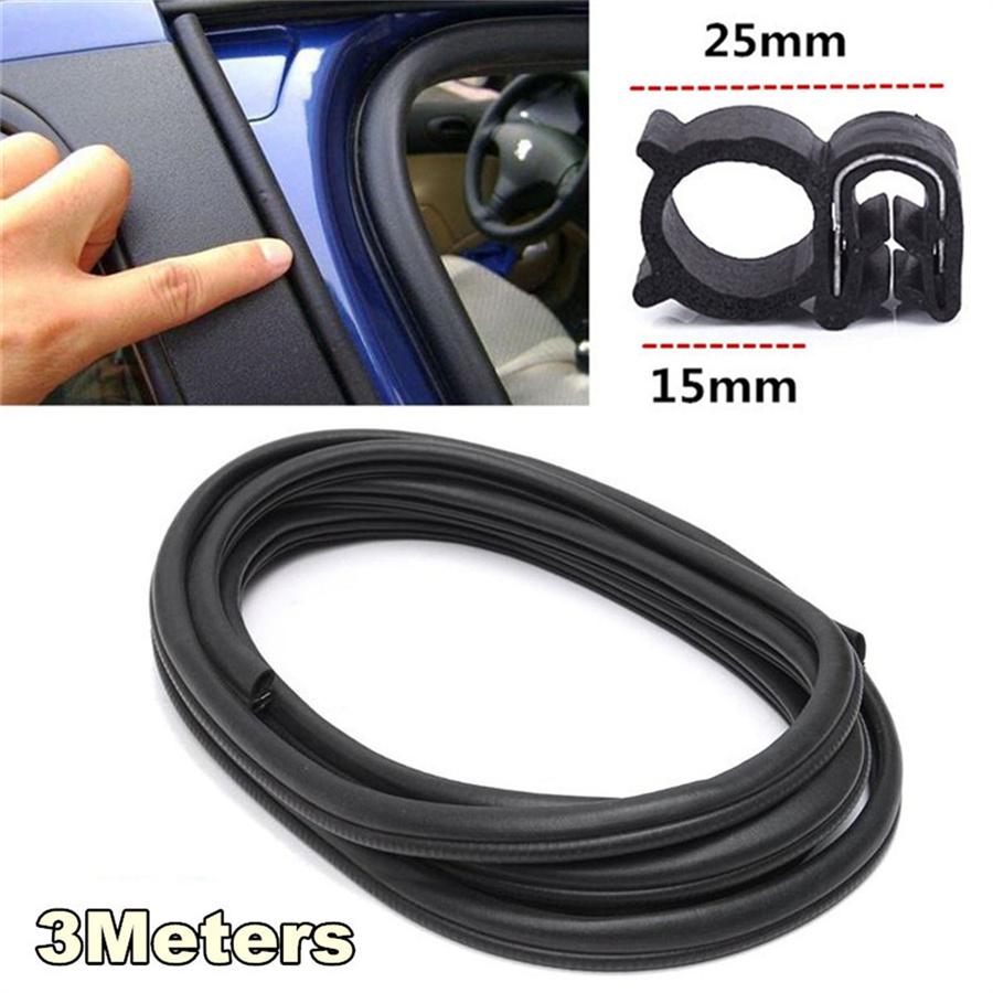 3 Meters Rubber Epdm&Steel Seal Trim Strip For Car Door Boot Bonnet Edge