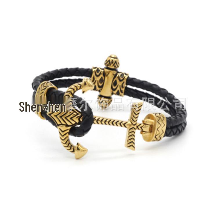 Stainless Steel Viking Runes Celtic Bracelet with Knot Pattern - Retro and Trendy Ornament
