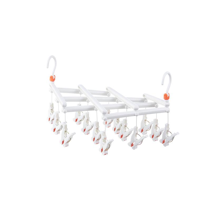 Multi-Functional Retractable Windproof Clothes Drying Rack with Seamless 3D Design and Storage Clips