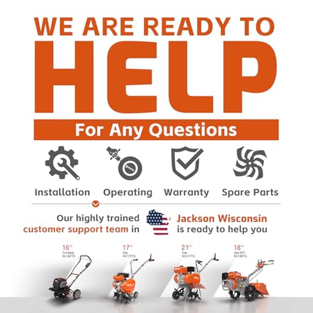 Gas Tiller Front Tine Cultivator 212cc 4-Cycle Gas Engine Adjustable Tilling Width 21-Inch Utterly Convenient Steel Tines Garden