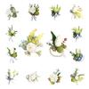 Artificial Wedding Corsage And Boutonniere Set Silk Flower Wrist Corsage And Lapel Pin for Bridal Party Business Opening Ceremony Guest Flower