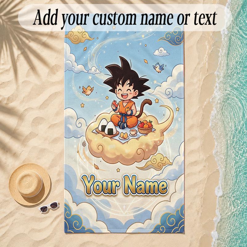 Beach TowelDragon Ball Custom Name Text Personalized Soft Towel for Beach Pool Indoor Home Decor Gift