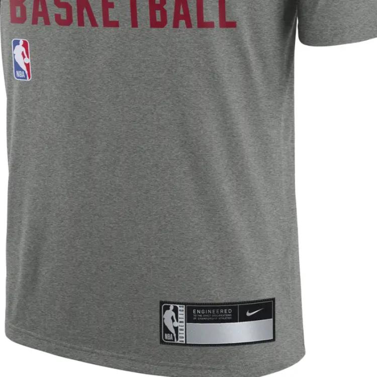 Nike Miami Heat Logo Letter Print Crew Neck Short Sleeve T-Shirt Men Tops Gray FJ0179-063