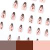 24Pcs/Set Quick Nails Brown French Edge False Nials Sticker Wearable Waterproof Manicure Finished Nails