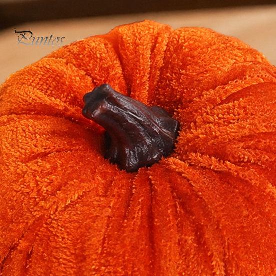 Burlap And Velvet Pumpkins 5 Pcs Fall Fabric Pumpkin Decor, Thanksgiving Farmhouse Stuffed Plaid Decoration, Harvest Small Faux for Home Table