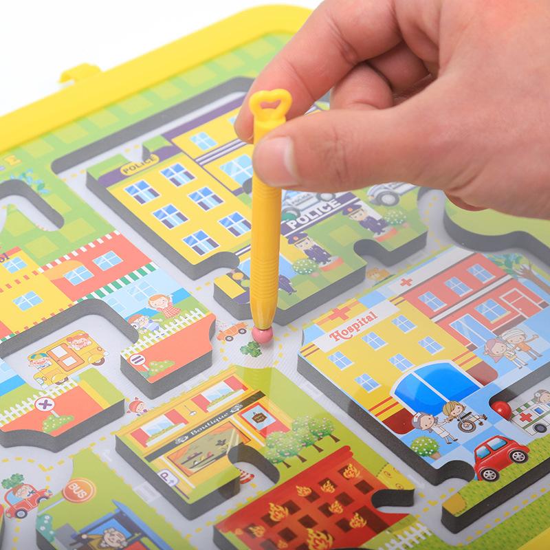 Children's Puzzle Ball Maze Double-sided Drawing Board Magnetic Drawing Board