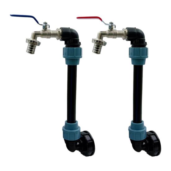 IBC 3/4" Outlet Tap IBC Adapter for 1000L Rainwater Tank Tap Stopcock with 25cm Extension Tube IBC
