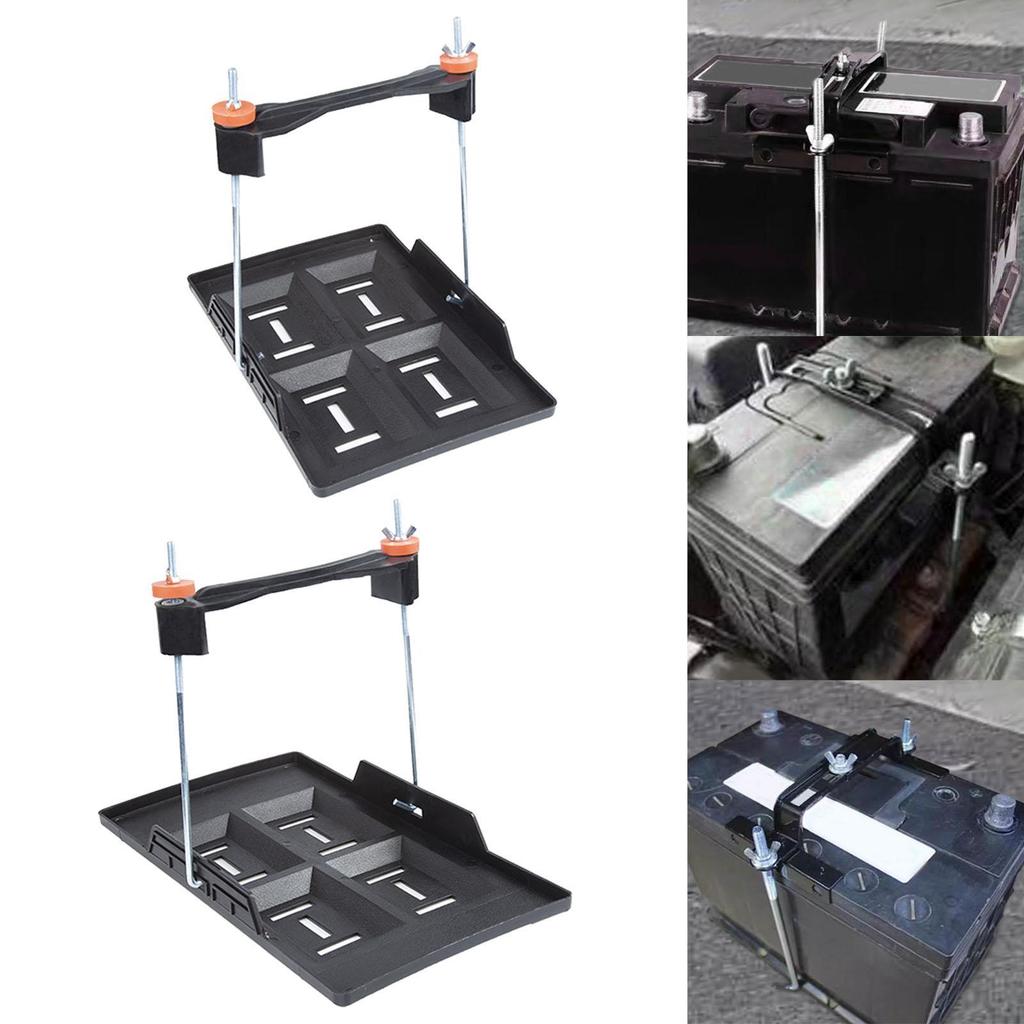 Car Battery Tray Bracket Storage Battery Holder Recessed Slots Design Stable Battery Tray Holder for Rvs Cars