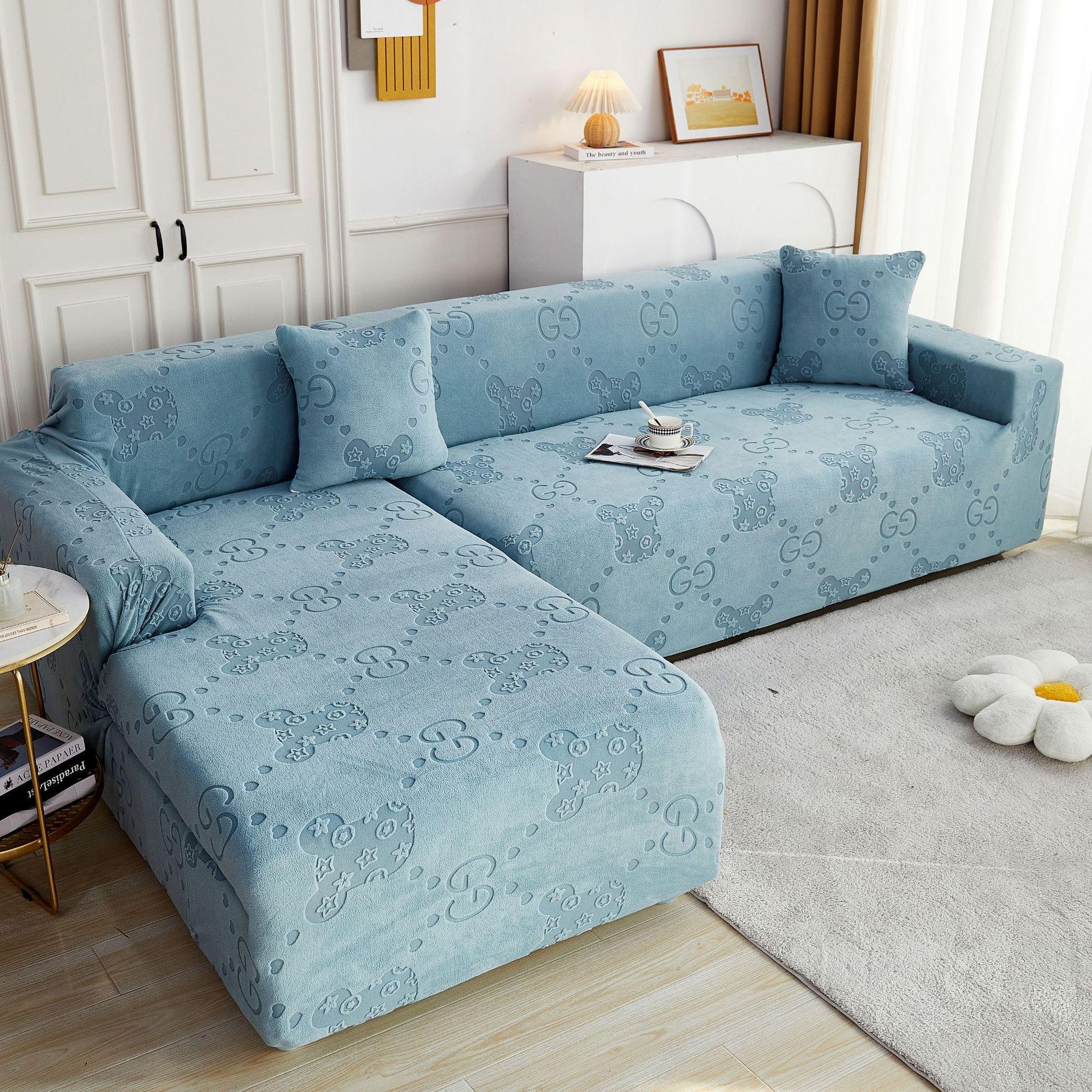 

Сплошной цвет, трехмерный бархатный комбинированный универсальный эластичный чехол для дивана, однотонный эластичный нескользящий чехол для дивана Imperial Concubine 90-140cm