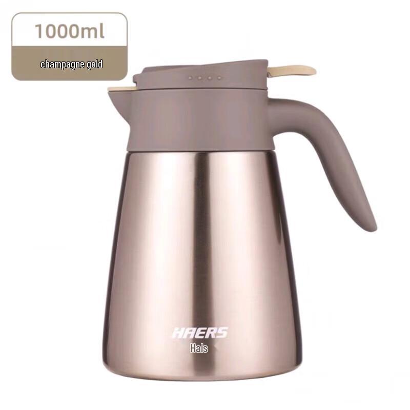 HAERS Stainless Steel Insulated Coffee Tea Pot 1000ML
