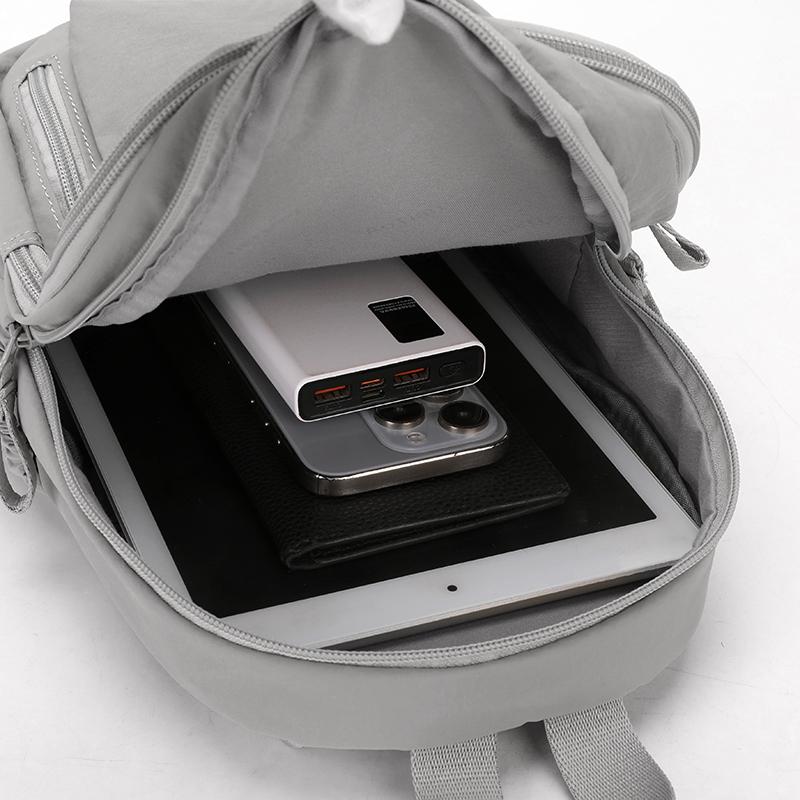 Multi-functional Chest Bag Solid Color Women's Backpack Multi-layer Men's Crossbody Bag