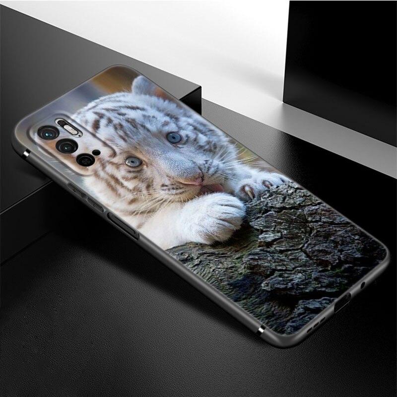 Cute Little Tiger Phone Case For Xiaomi Redmi Note 11 10 9 8 Pro 11T 5G 10T 10S 9S 9T 9i 9C 9A 8T Soft TPU Black Cover Funda