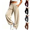 Women's Fashion Velvet Wide Leg Pants with Elastic Waist for Casual Sporty Daily Wear