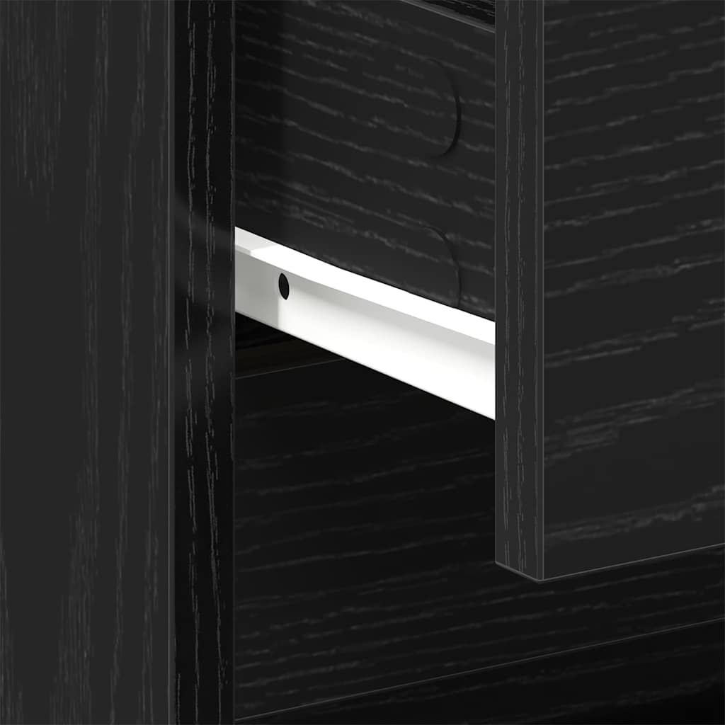 Nightstand Black Oak Look 45 x 34 x 44.5 cm Engineered Wood