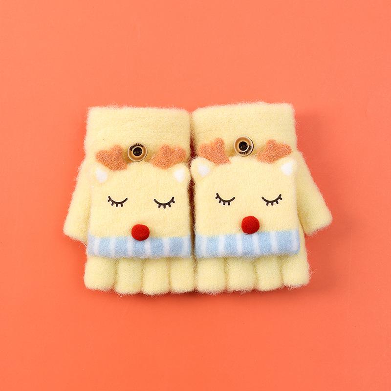 Xuehuaxius neue Kinder-Thermohandschuhe, niedliche Elch-Studenten-Strick-Cartoon-Klapp-Weihnachtshandschuhe im Großhandel