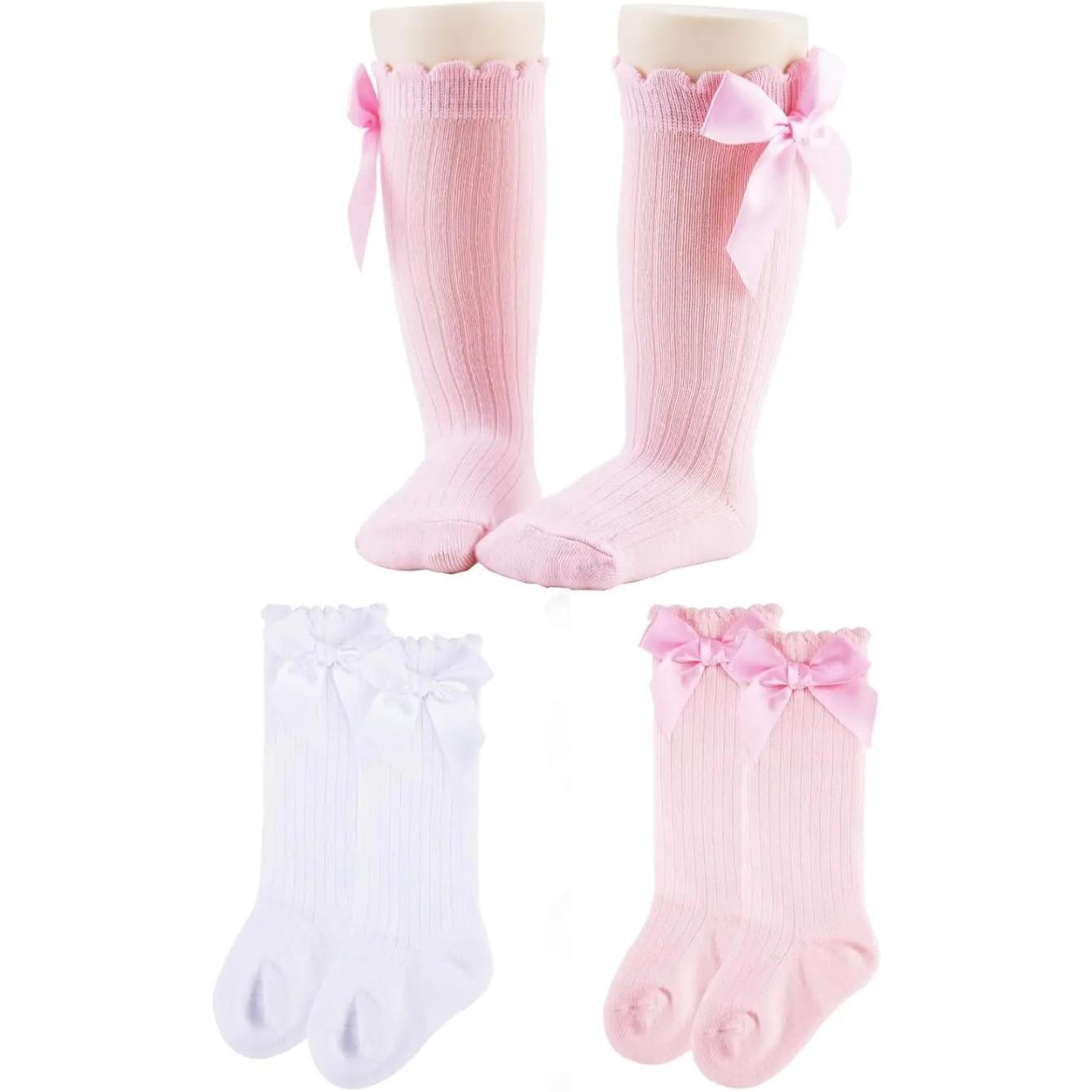 

Little Baby Girl Bow Princess Lace Ruffles Socks 0 to 1 year